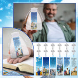 Supervitae 24 Pcs/ 12 Sets Father's Day Bookmark Gifts Bulk God Bless Dad Lapel Pin with Bookmark Gift Set, Include 12 Proverbs 20: 7 Christian Bookmarks 12 Cross Dad Pin for Religious Church Prizes
