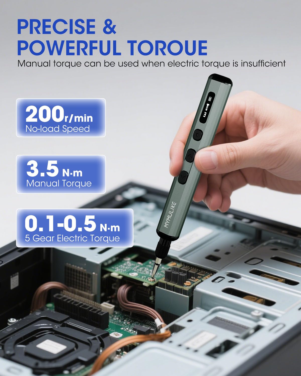 Mini Electric Screwdriver Set, 78 in 1 Small Precision Screwdriver Kit, 65 Preicison Bits, 5 Torque Settings, 4 LED Lights, Magnetic Portable Repair Tool Kit for PC RC Electronic, Watches