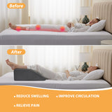 Bedluxe Leg Elevation Pillows, Leg Pillows for Sleeping, Cooling Gel Memory Foam Top, Wedge Pillow for Legs, Leg Wedges for Circulation, Swelling, After Surgery - Removable Cover (10 Inch, Black)