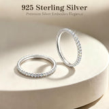 VISDIV 2mm 925 Sterling Silver Rings Gold Engagement Wedding Bands Eternity Cubic Zirconia Simulated Diamond 2pairs Stackable Ring for Women Size 5-10