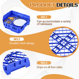 Aurelema 1 Pack Commercial Dishwasher Tray Rack Polypropylene Full Size Flatware Rack for Bowls Plates Knives Forks Cups (Basic,Blue)