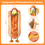 Bifrgmy Hot Dog Goose Outfit, Funny Porch Goose Clothes Costume, Fits 23 Inch Cement Plastic Goose Statue, Perfect for Outdoor Garden Yard Patio Art Decoration(Orange)