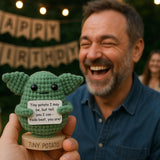 Handmade Baby Yoda Positive Crochet with 30 Fun Affirmations - Funny Friendship Gift for Christmas, Inspirational Birthday Gifts for Women Men | Birthday Gift Idea for Women Friends, BFF, Coworker