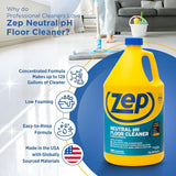 Zep Neutral PH Industrial Floor Cleaner - 1 Gallon - ZUNEUT128 - Concentrated Pro Trusted All-Purpose Floor Cleaner (Pack of 4)