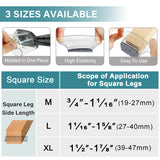 Ansible 24 Pcs Chair Leg Floor Protectors Square, Silicone Felt Furniture Leg Pads Caps Covers for Hardwood Floors (Fit:1-1/16" to 1-5/8")