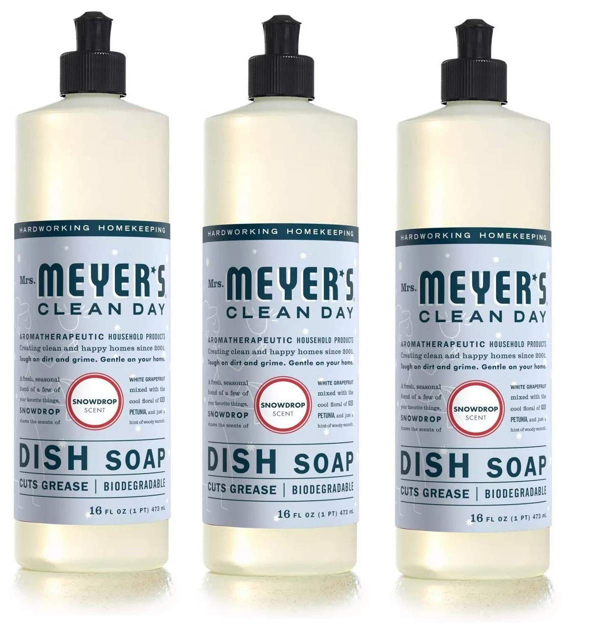 Mrs. MEYER'S CLEAN DAY Liquid Soap, Snow Drop 16 Fl Oz (Pack of 3)