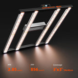 Spider Farmer SE3000 LED Grow Light, 300W Dimmable Full Spectrum, 3x3ft Coverage, App Control & Dimming Daisy Chain Bar Style Grow Lamp for Indoor Plants