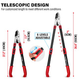 HAUTMEC Anvil Loppers for Tree Trimming Heavy Duty, Extendable 27-37'' Garden Loppers with Compound Action System, 2" Cutting Capacity, Labor-Saving Tree Trimmer for Yard, Lawn Branch Cutter