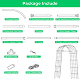 Garden Arch Trellis for Climbing Plants, 82 Inch Tall Grape Trellies for Outdoor,Flower Vegetable Tomato Cucumber Trellis with Clamp Netting, Metal Vine Plants Support for Wedding Garden Decoration