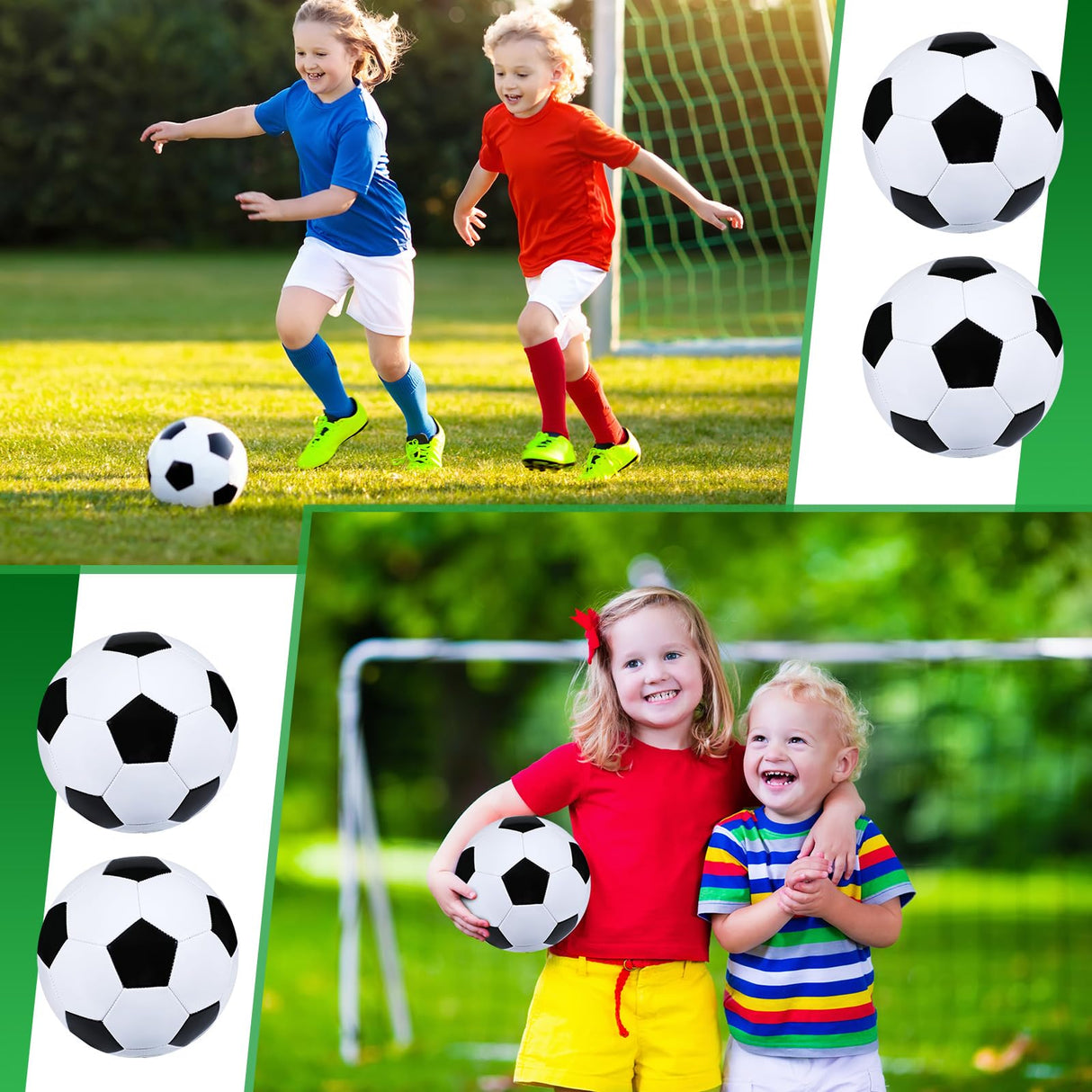 Leyndo 24 Pcs Christmas Operation Gifts Include Deflated Size 5 Soccer Balls with Pumps in Bulk with Needles for Adults Christmas Charity Training Practice Game Play Gifts (Black)