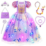 Meland Light Up Princess Dress for Girls, Dress Up Toy Gift Set(5-6 Years)