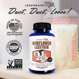 Legendairy Milk Sunflower Lecithin 1200mg, Lactation Support, Sunflower Lecithin Supplement for Clogged Milk Ducts, Made in USA, 200 Softgels