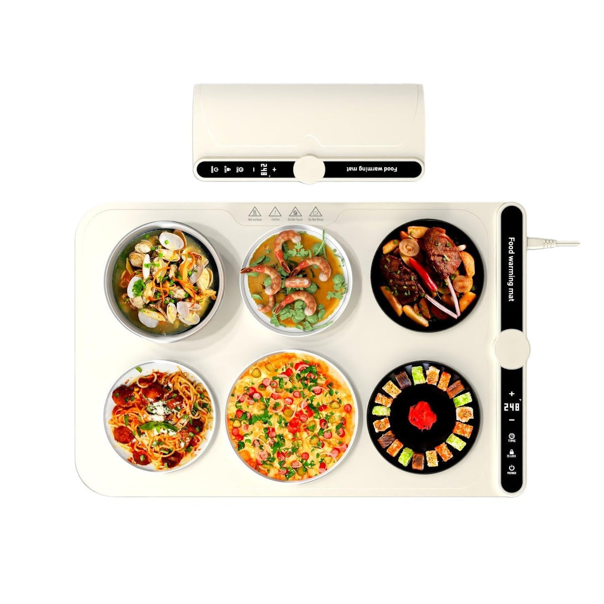 Food Warming Mat, Food Warming Mat Electric, 9 Temp Levels, Timer, Waterproof, Heat Insulating, Dishwasher-Safe, for Buffet, Food Warmers for Parties Buffet,Portable Heating Pad