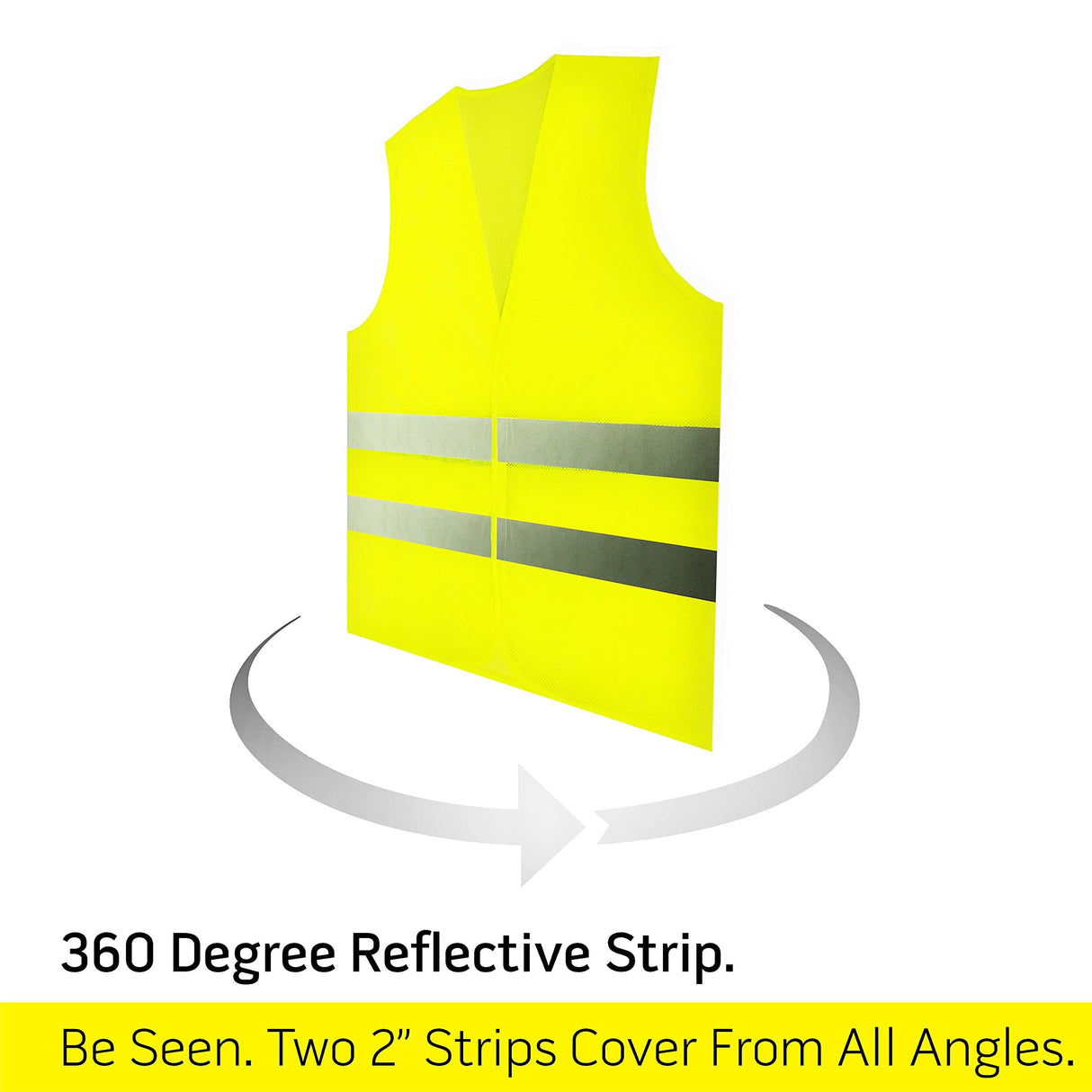 PeerBasics Safety Vests 5 Pack - Yellow Reflective High Visibility, Men Women