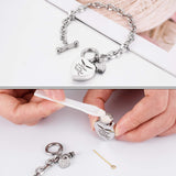 XIUDA Heart Urn Bracelet for Ashes Stainless Steel Memorial Jewelry Cremation Bracelet Locket Holder Bangle Link Chain for Women Men