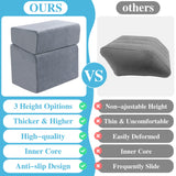 ROYALAY Adjustabl Foot Rest Under Desk for Office, High-Density Foam Foot Rest with 3 Adjustable Heights, Ergonomic Footrest with Washable Cover for Home, Airplane, Travel(17 * 11 * 17in, Gray)