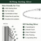 BLThing Silver Bracelets for Women 2.2mm Singapore Twist Bracelet