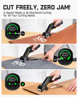 Fanttik C10 Pro BowGuide Electric Cardboard Cutter, Cordless Scissors with LED Display, 2-Speed Adjustable, Rechargeable Powerful Rotary Box Cutter with 2 Blades for Fabric, Carpet, Leather, Cardboard