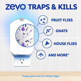 Zevo Flying Insect Trap for Fruit Flies & Gnats, 2 Plug-in Bases, 4 Refills