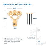 PHS 100 lb Picture Hanging Hooks – Heavy Duty Picture Hangers, 10 Pack Frame Hangers with Nails, Mirror Hanging Kit, Heavy Mirror Mounting Hardware for Drywall and Plaster
