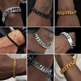 ChainsHouse Stainless Steel Cuban Chain Bracelet for Men 5mm 7.5inch Rapper Wrist Chain Bracelet