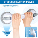 Dotday 12 Inch Suction Grab Bars for Bathtubs and Showers, 2 Pack Shower Handles for Elderly, Shower Grab Bars for Seniors, Handicap Shower Bars Shower Safety Bars for Bathroom Bathtubs Toilet - Grey