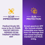Silicone Scar Gel Scar Cream: SPF 30 Advanced Medical-Grade Formula for Surgical Scars, C-Section, Stretch Marks, Acne, Burns, Keloids, Old & New Scars – Broad Spectrum UV Protection 1.06oz (30g)
