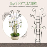 QIAOKAIYAN 4 Pack 30 Inch Tall Metal Plant Trellis for Climbing Plants Indoor - Rustproof Garden Trellis for Potted Houseplants, Sturdy Support for Ivy, Pothos, Monstera, Hoya & Flower Vines
