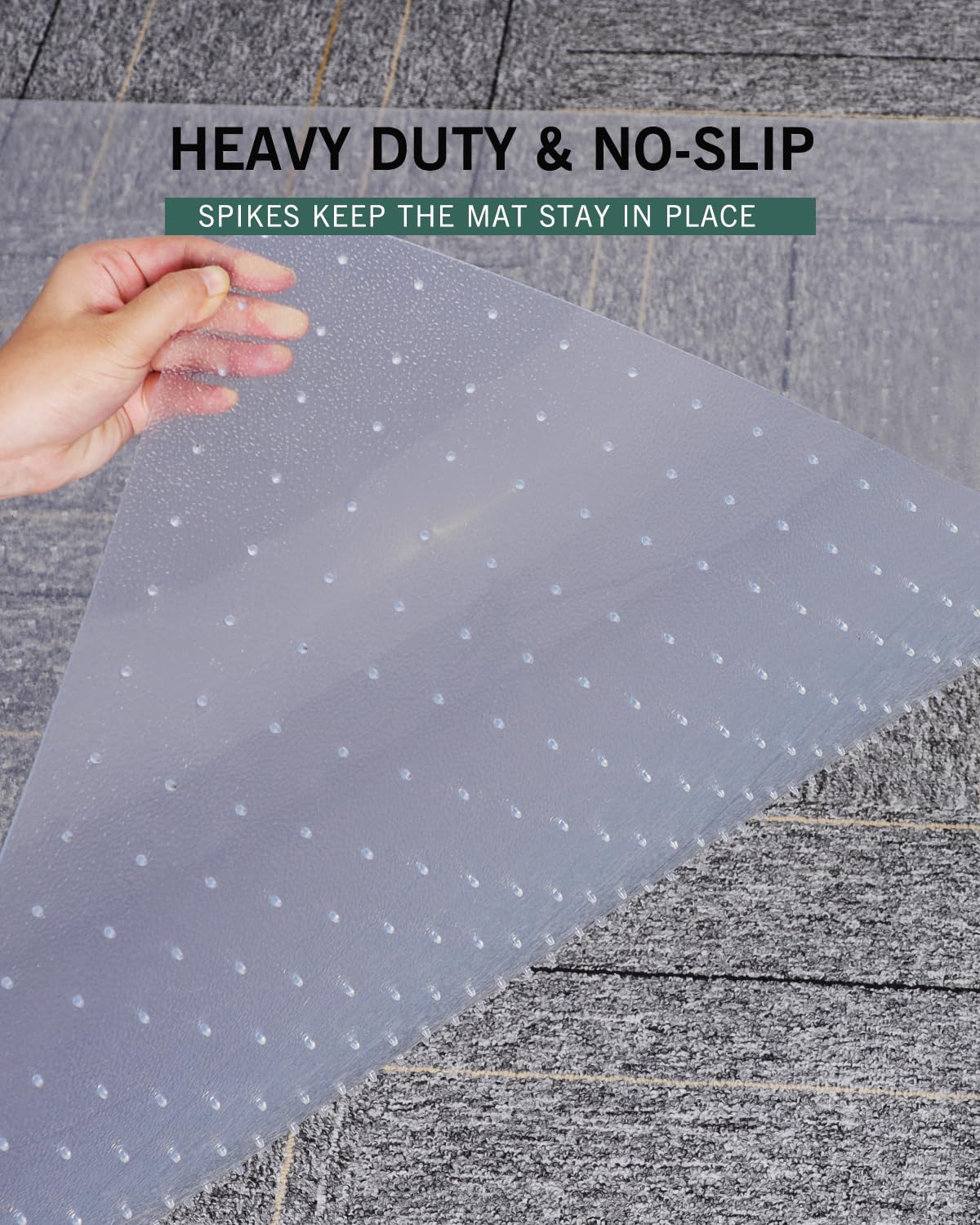 Desk Chair Mat for Carpet, 46"x 60" Anti-Slip Waterproof Plastic Rolling Chair Floor Mat for Home Office, Clear Heavy Duty Easy Glide Computer Chair Mat, Carpet Protector Mat for Office Chair