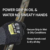 DEX FIT Level 5 Cut Resistant Gloves Cru553, 3D-Comfort Stretchy Fit, Power Grip, Professional Grade, Thin, Touch-Screen Compatible, Durable, Machine Washable; Black Grey XL (10) 12 Pairs