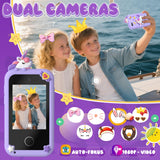 Kids Smart Phone Toys for Girls,Christmas Birthday Gifts for Girls Age 3-10 Kids Cell Phone Toys with 2.8" Touchscreen 20 Learning Games Dual Camera Music Player, 8G SD Card