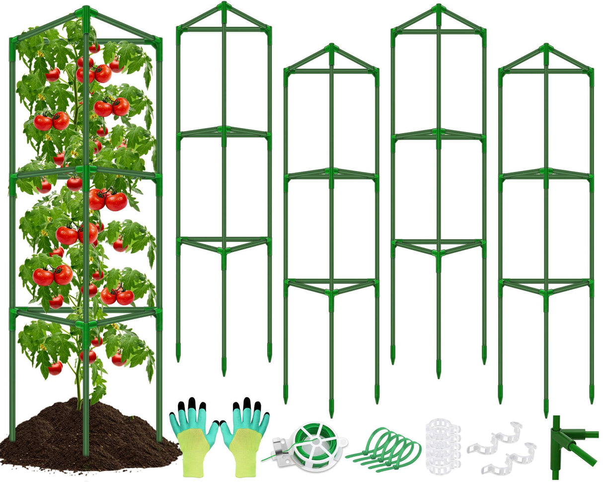 4 Pack Tomato Cages for Garden, Tomato Cage Trellis, Garden Cage Heavy Duty