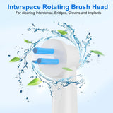 16pcs Interspace Replacement Heads Compatible with Oral B Electric Toothbrushes for Cleaning Crevices, Bridges and Implants.