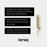 Toniiq 22mg Ultra Concentrated Spermidine Supplement -Spermidine Supplements for Men and Women - Rice Germ Extract and Trihydrochloride Complex Blend - 60 Vegetarian Capsules - 30 Servings