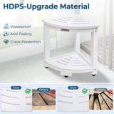 KingPavonini HDPS Corner Shower Stool for Inside Shower Waterproof, Anti-Fading Shower Bench for Shaving Legs, Anti-Fracture Shower Seat with Storage Shelf, Rapid Assembly, Load 400 Pounds