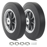 AR-PRO (2-Pack) 10'' x 2'' Flat Free Solid Rubber Tire and Wheel, 3/4" & 5/8" & 1/2" Axles Bore Hole with 2.23" Offset Hub, Replacement 10 Inche Wheel for Dolly Hand Trucks and Wheelbarrows