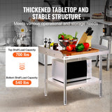 VEVOR Stainless Steel Equipment Grill Stand, 24 x 28 x 24 Inches Stainless Tables with Adjustable Storage Undershelf, Equipment Stand Grill Table for Hotel, Home, Restaurant Kitchen