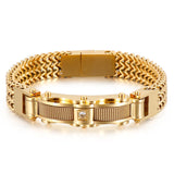 Klapgo Gold Bracelets for Men Stainless Steel Cuban Franco Link