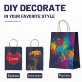 LIHOMR Gift Bags 8.25" x5.9 x3.15 100Pcs Paper Bags with Handles,kraft paper Bags for Small Business Christmas Bags, Wedding, Party Favor, Shopping, Lunch, Halloween Trick-or-Treat(Navy blue)