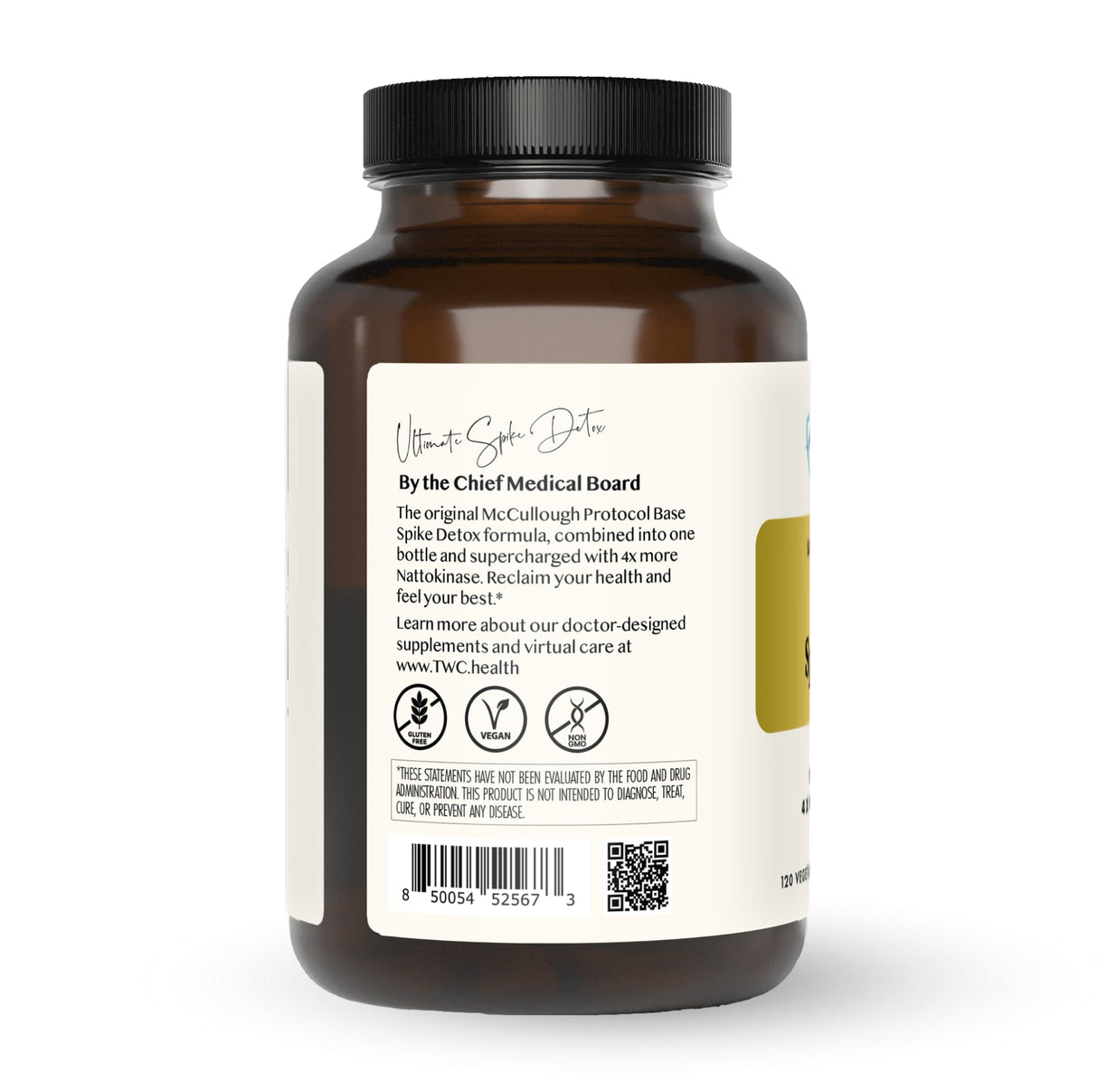 The Wellness Company Ultimate Spike Detox | 120 Capsules | 3-in-1 Formula with Nattokinase, Bromelain, and Curcumin | Non-GMO, Gluten-Free