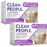 The Clean People Fabric Softener Sheets - Dryer Sheets - Softens & Removes Static Cling - Vegan Laundry Softener, Essential Oils - Lavender 240 Pack
