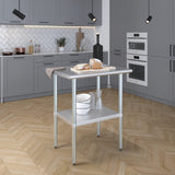 AmGood 24 in. x 30 in. Stainless Steel Work Table | Metal Kitchen Food Prep Table | NSF
