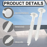 Blulu 36 Pcs 3 Inch Vinyl Shutter Fastener Window Panel Peg Lok Pin Pegs Screws Shutter Spikes Anchor (White)