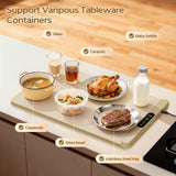 Food Warming Mat with Protective Table Mat, Graphene Fast Full-Surface Heating Mat, Electric Warming Tray with 6 Temperature and 6HoursTimer, Portable Rollable Food Warmer Perfect For Parties Buffet