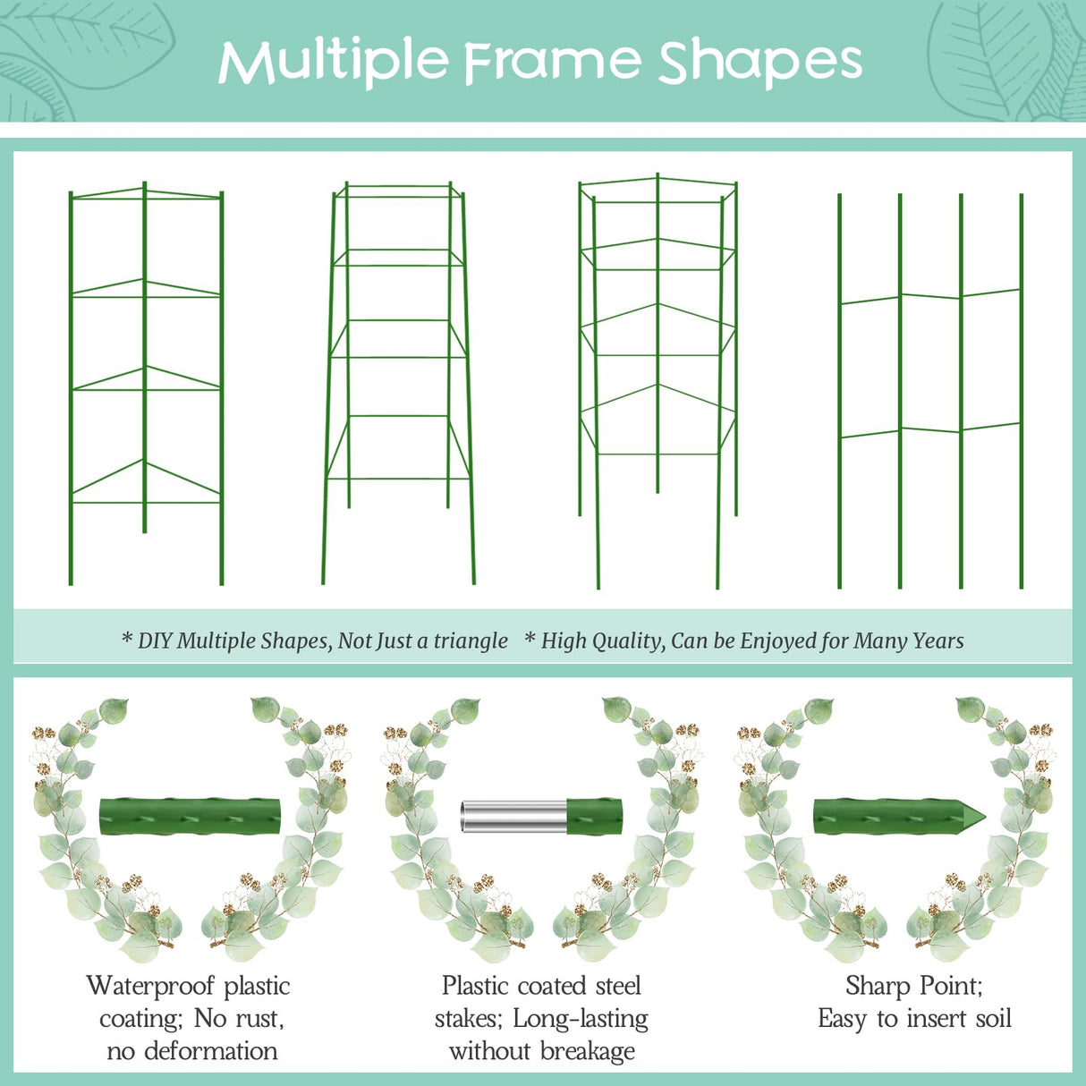 Legigo 2-Pack Tomato Cage for Garden Plant Support- Up to 63inch Garden Stakes Tomato Cage, Tomato Trellis for Potted Plants, Tomato Cages Plant Stakes for Climbing Vegetables Plants Flowers
