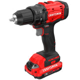 CRAFTSMAN V20 1/2 in Cordless Drill Set With 2.0 Ah Battery, Charger and Double Ended Bit, LED Light, Long Runtime, Ergonomic Power Drill Driver (CMCD702D1)
