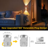 L LOHAS LED Night Lights Plug into Wall, Night Light Projector, Dusk to Dawn Sensor, Rotating White Nightlight for Kids, Soft White Ambient Lighting for Bathroom, Gaming Room, Gifts,2 Pack