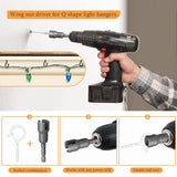 GIPTIME 50PCS Windproof Screw Q-Hanger Hooks with Safety Buckle for Hanging Outdoor String Lights, Plants, Christmas Decorations, Includes Wing Nut Driver, White