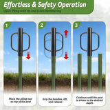 T Post Driver, 12 LB Metal Fence Post Driver with Handle, 2.7" Inner Diameter Manual Post Pounder, Heavy Duty Tpost Driver, Hand Post Rammer for U Fence Posts, T Posts, Wooden Posts, 17 Inch Black