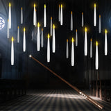 LUSHARBOR Floating Candles with Wand, 10 Pack Halloween Flameless Candles Battery Operated LED Taper Hanging Electric Candle for Christmas Halloween Birthday Party Decor 6.1in